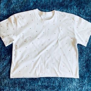 Rhinestone T Shirt Juniors' White